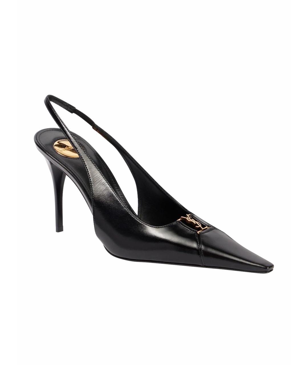 SAINT LAURENT Черные кожаные туфли, фото 1