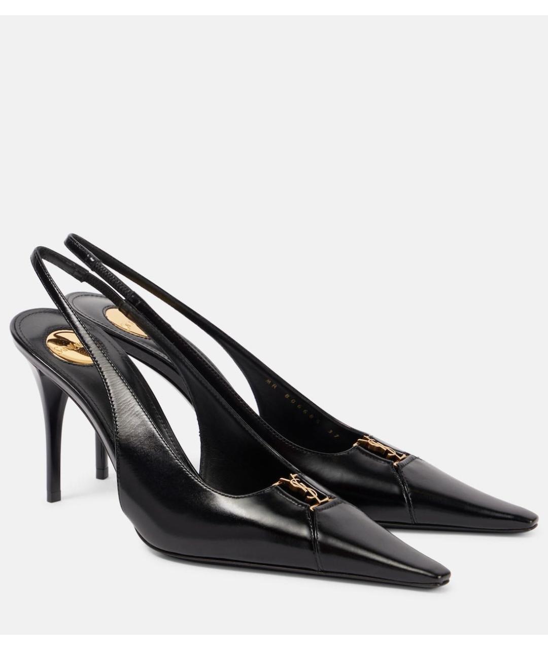 SAINT LAURENT Черные кожаные туфли, фото 9