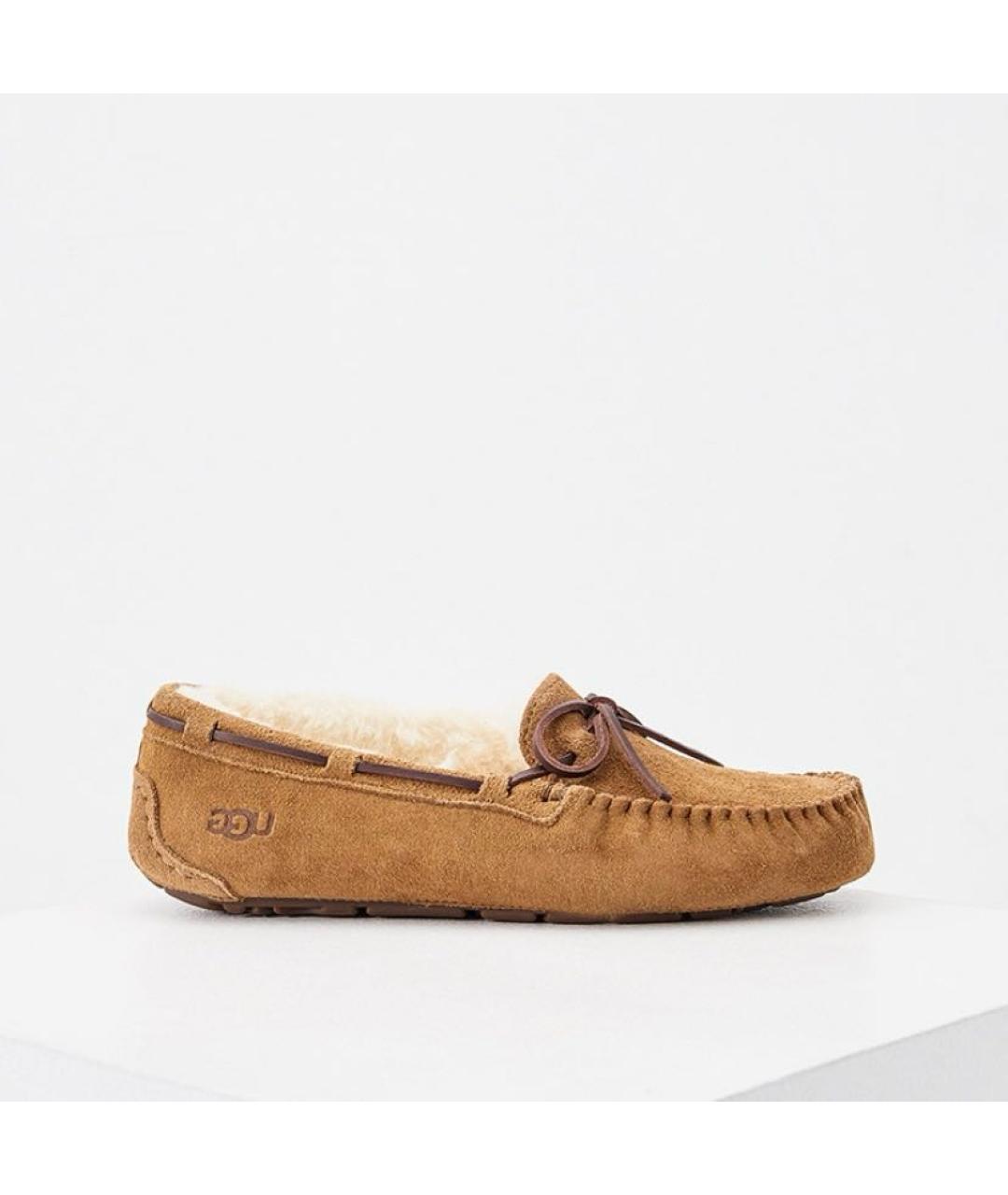 UGG AUSTRALIA Бежевые замшевые мокасины, фото 9