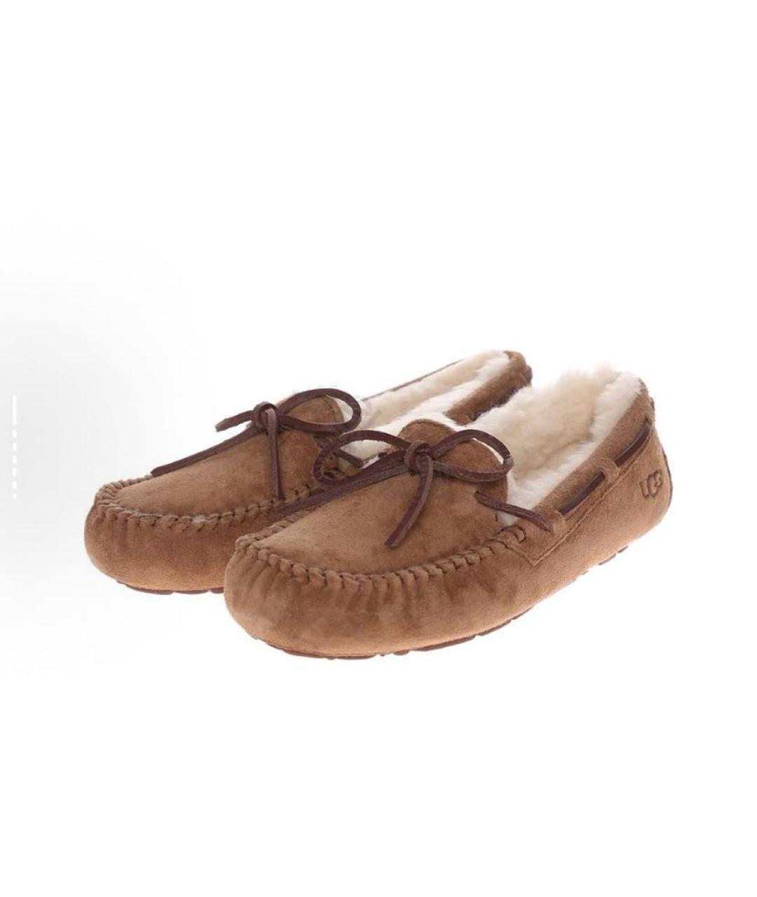 UGG AUSTRALIA Бежевые замшевые мокасины, фото 4