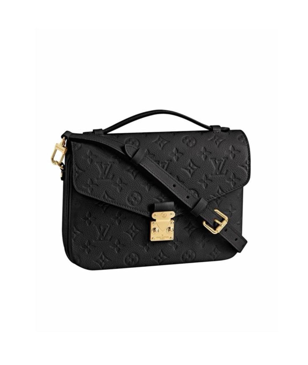 LOUIS VUITTON Черная кожаная сумка через плечо, фото 5