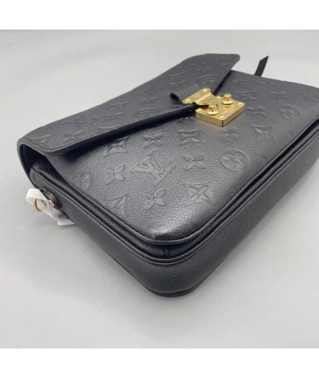 LOUIS VUITTON Черная кожаная сумка через плечо, фото 4