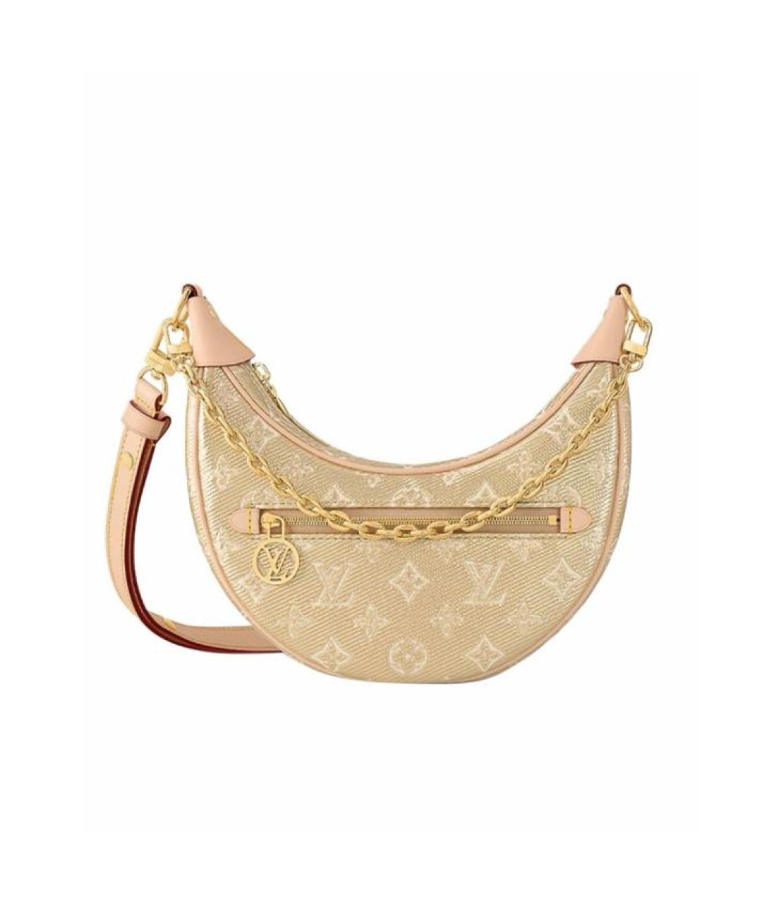 LOUIS VUITTON Бежевая тканевая сумка через плечо, фото 5