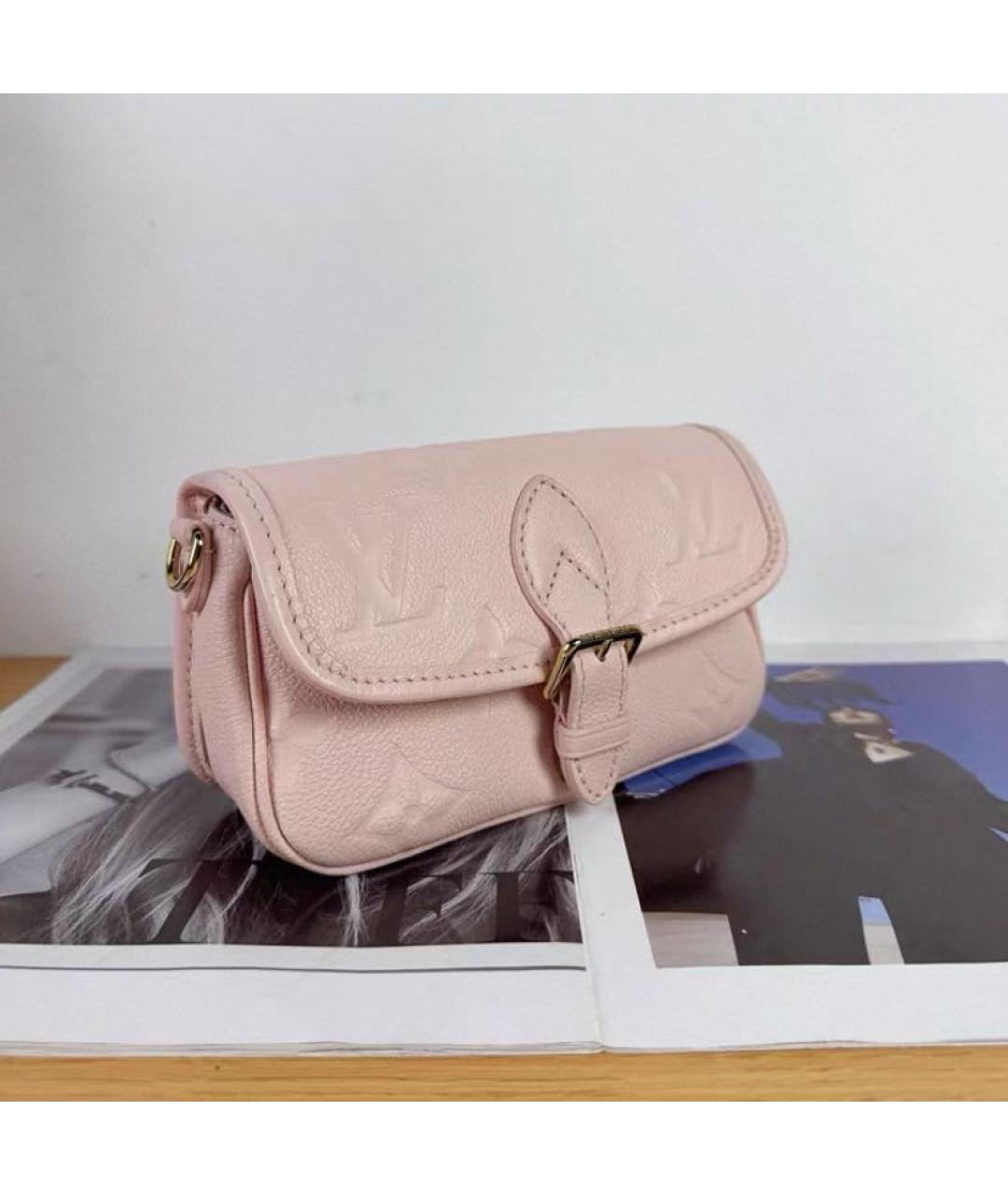 LOUIS VUITTON Розовая кожаная сумка через плечо, фото 4