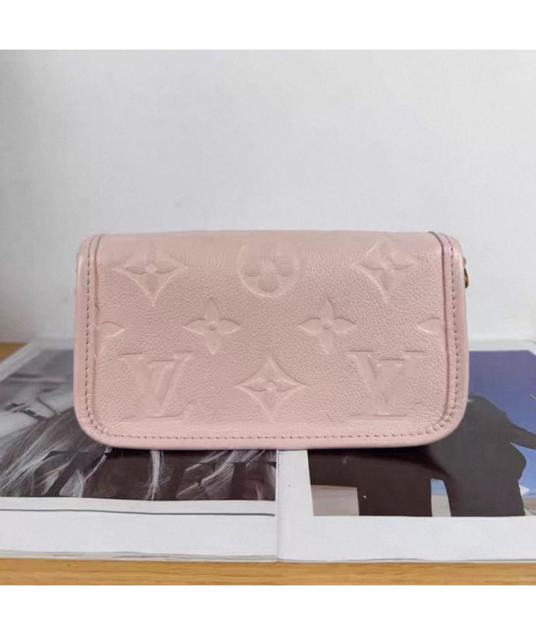 LOUIS VUITTON Розовая кожаная сумка через плечо, фото 3