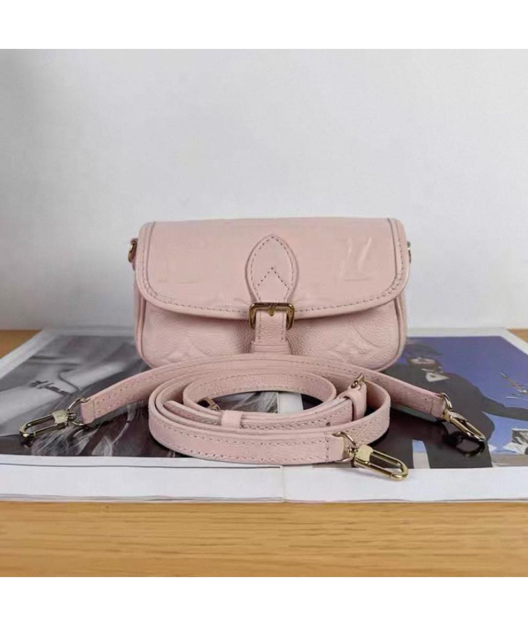 LOUIS VUITTON Розовая кожаная сумка через плечо, фото 2