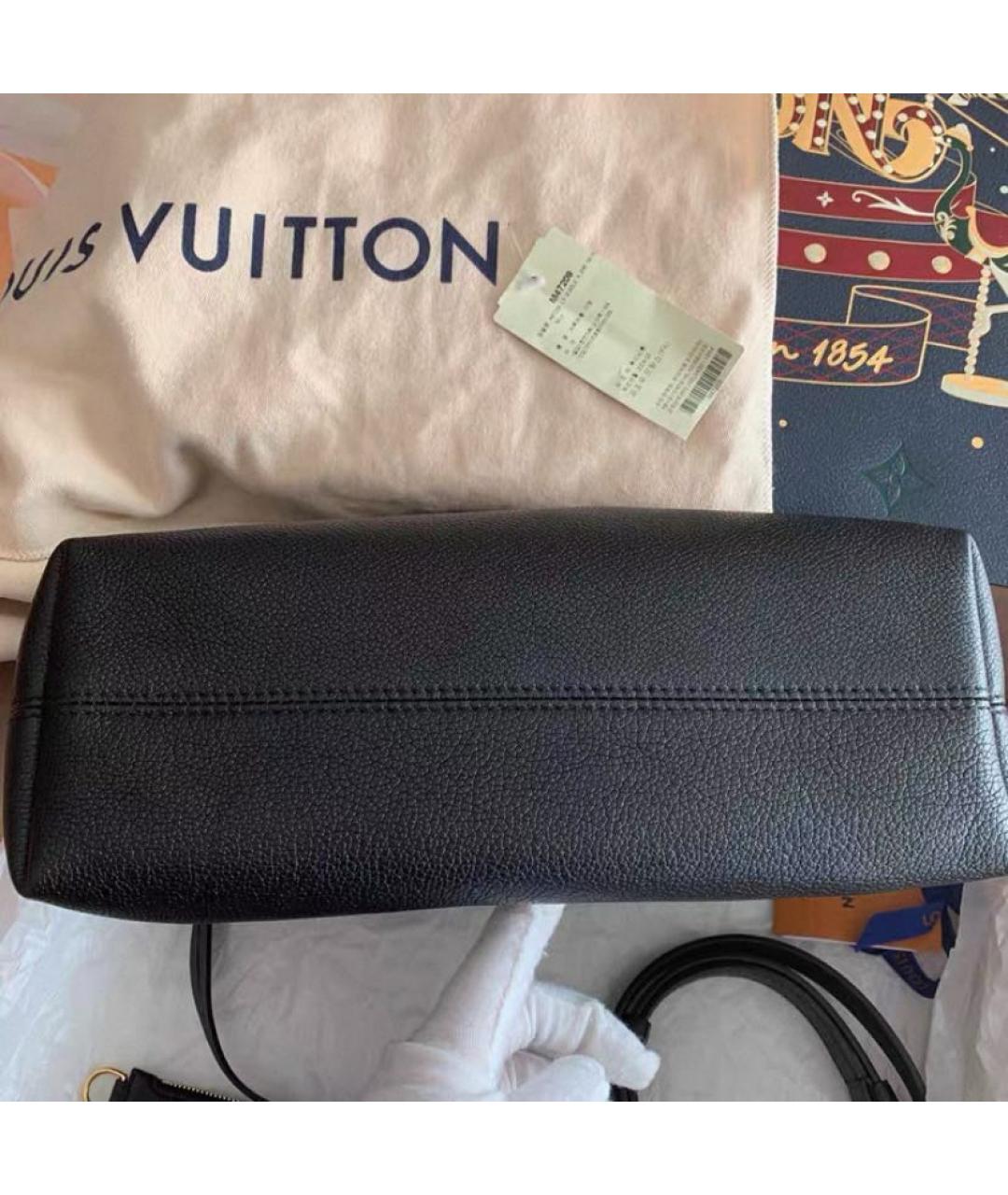 LOUIS VUITTON Черная кожаная сумка через плечо, фото 4