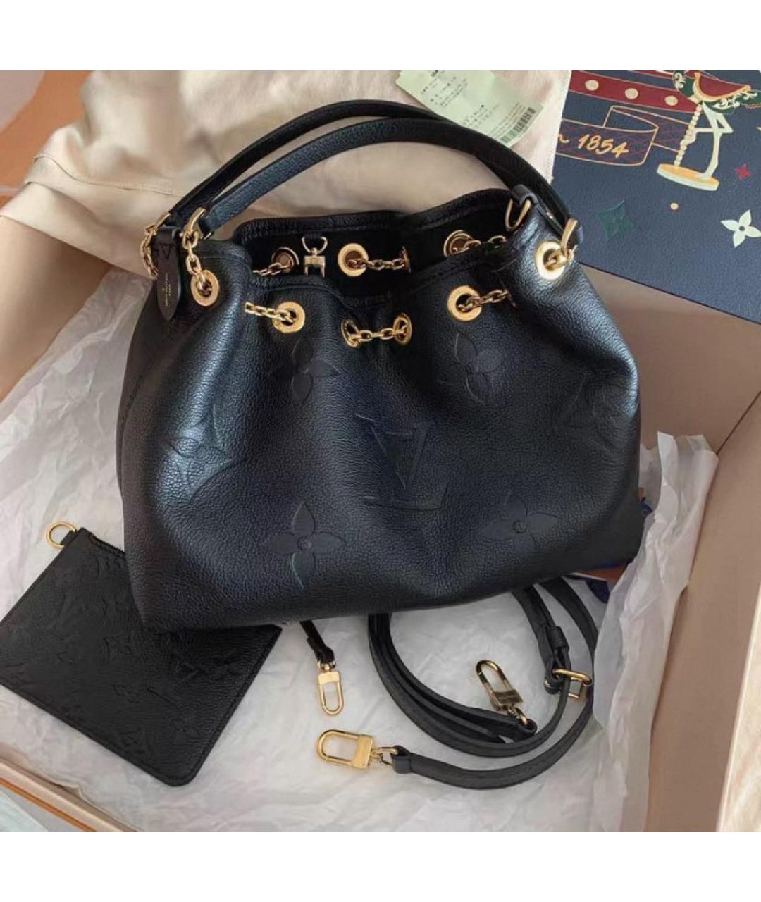 LOUIS VUITTON Черная кожаная сумка через плечо, фото 2