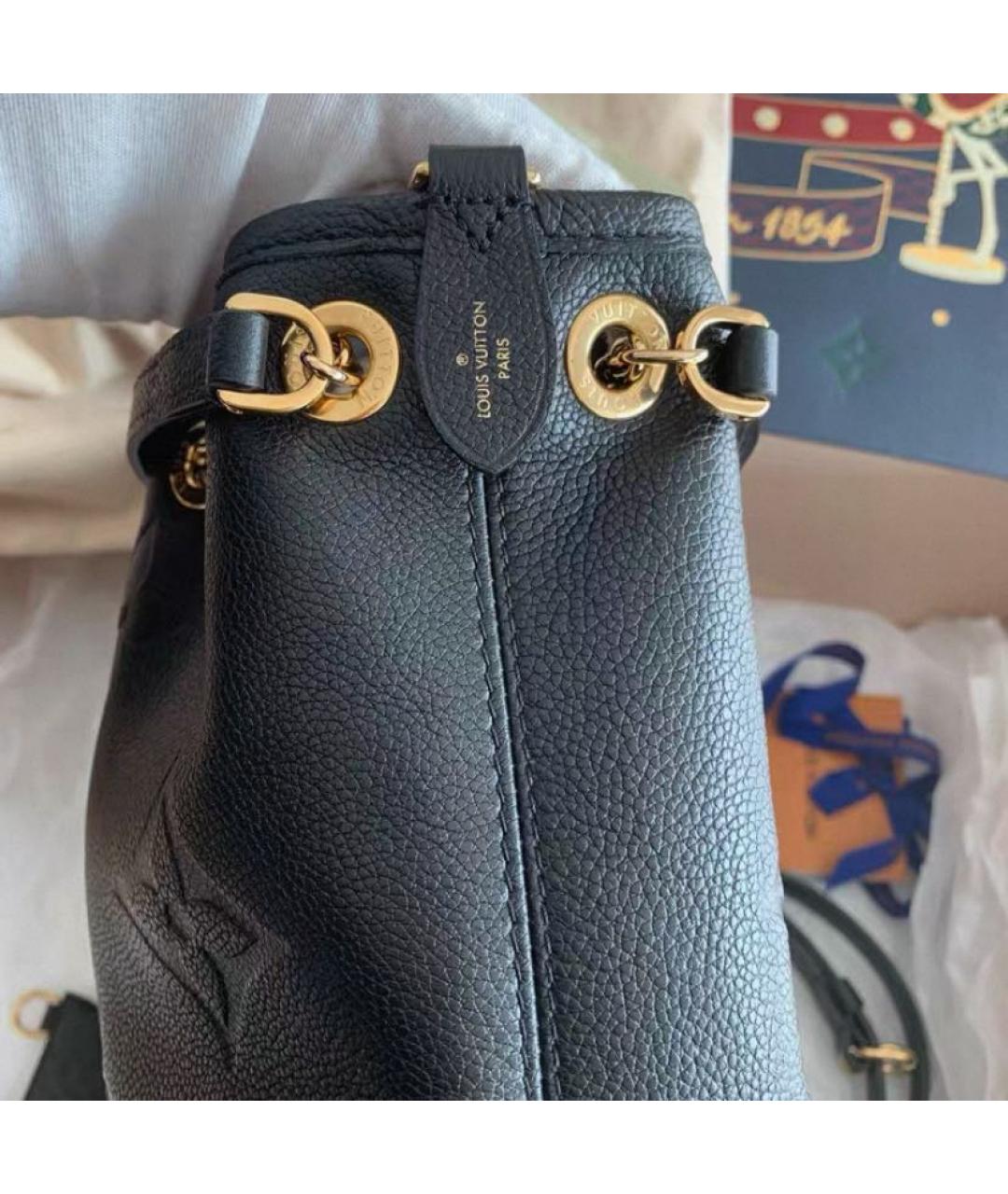 LOUIS VUITTON Черная кожаная сумка через плечо, фото 3