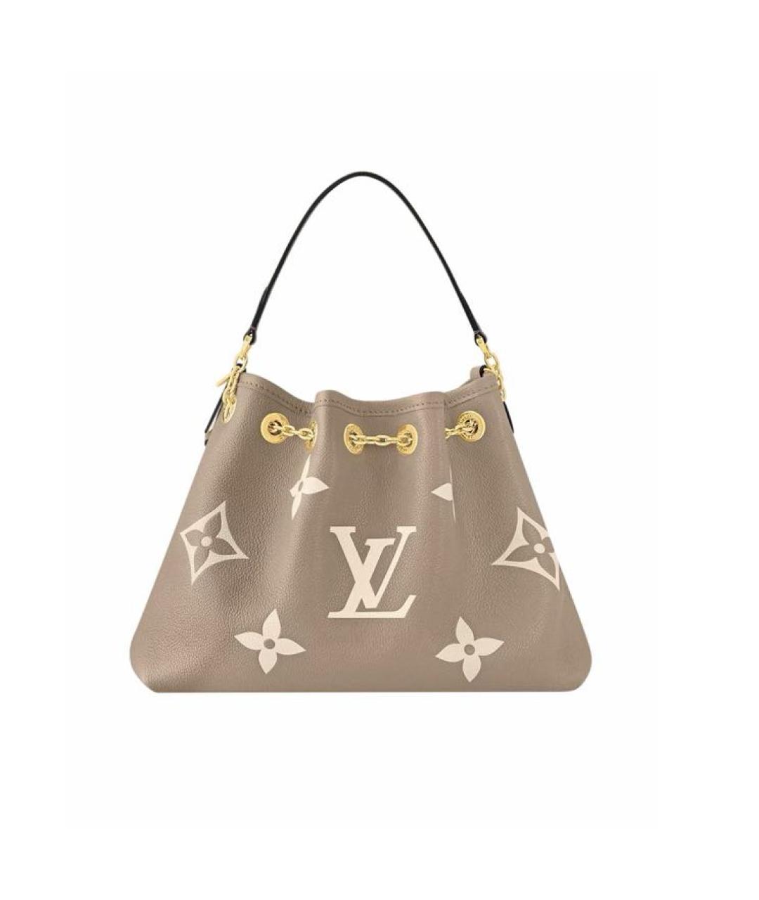 LOUIS VUITTON Бежевая кожаная сумка через плечо, фото 5