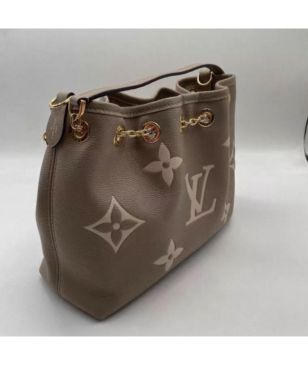 LOUIS VUITTON Бежевая кожаная сумка через плечо, фото 4