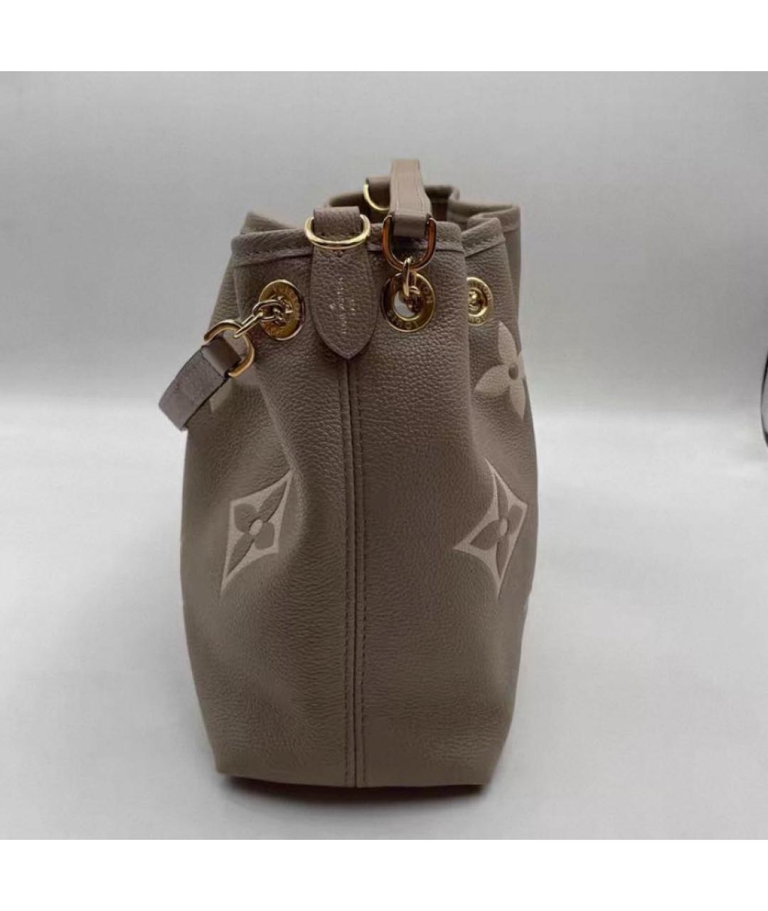LOUIS VUITTON Бежевая кожаная сумка через плечо, фото 3