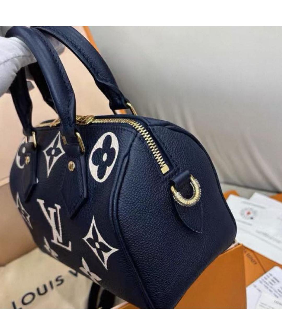 LOUIS VUITTON Темно-синяя кожаная сумка через плечо, фото 4