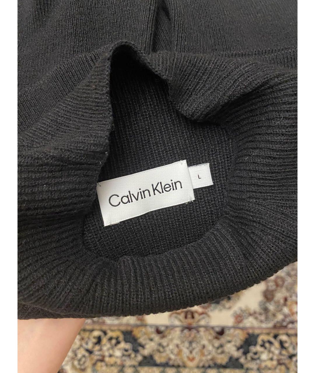 CALVIN KLEIN Черный хлопковый джемпер / свитер, фото 4