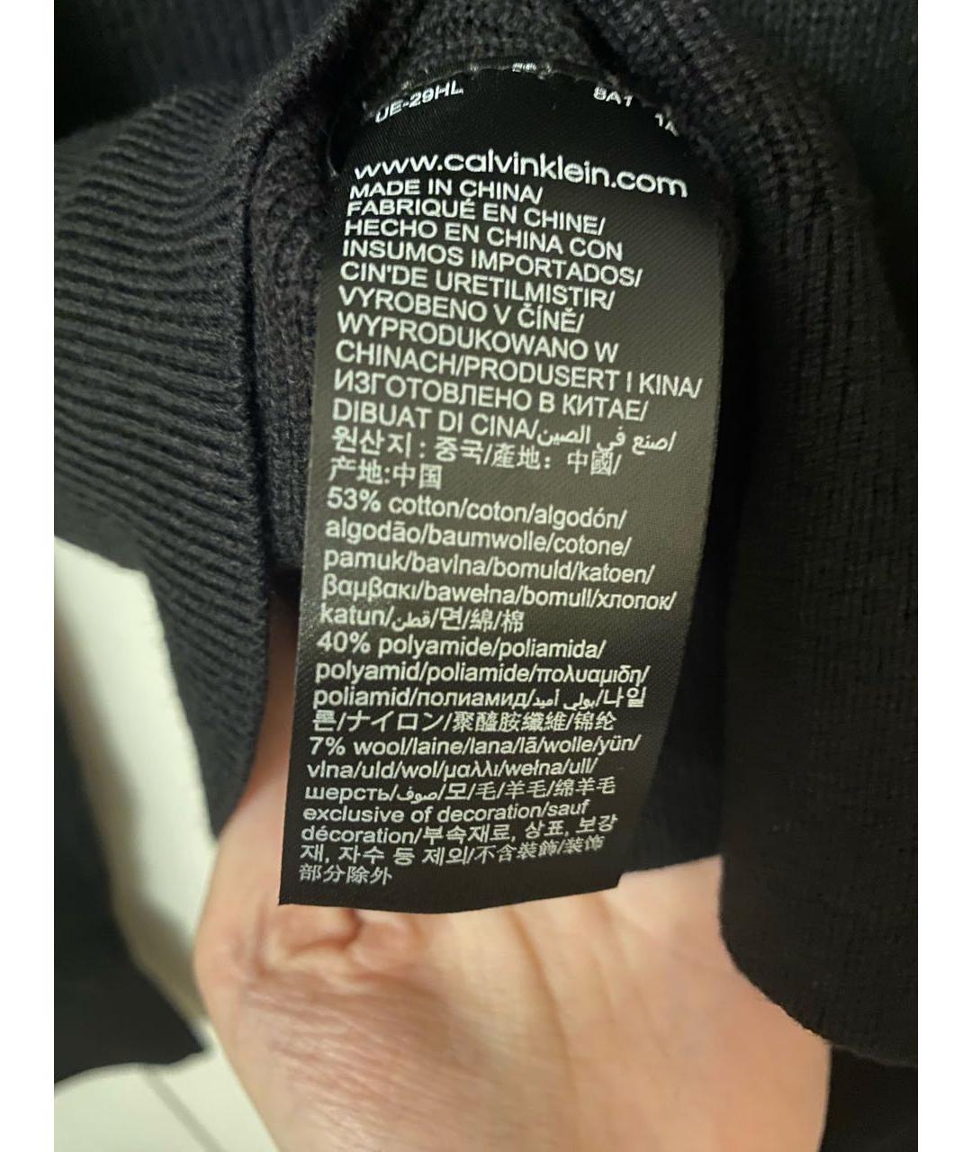 CALVIN KLEIN Черный хлопковый джемпер / свитер, фото 3