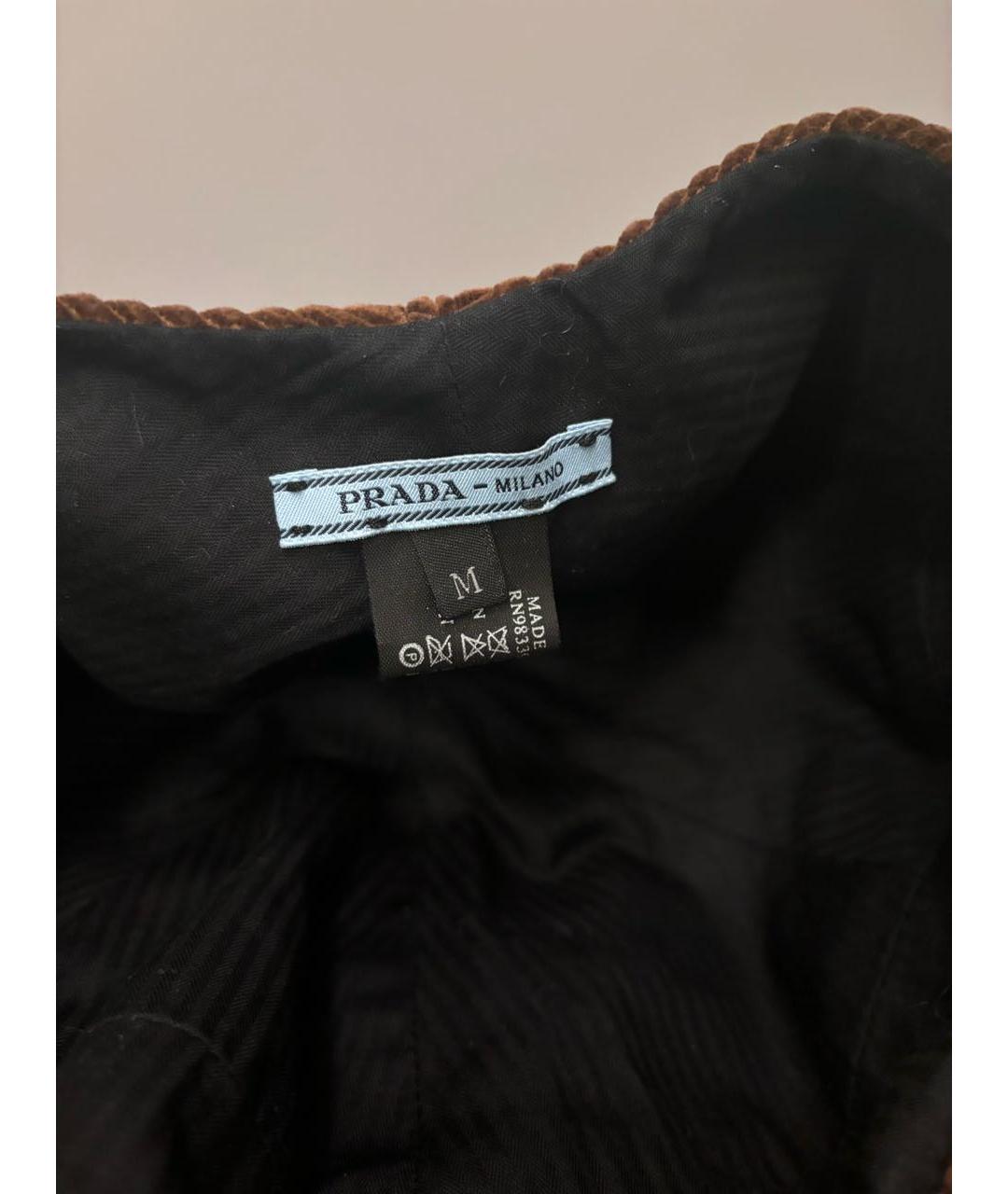 PRADA Коричневая хлопковая кепка, фото 3