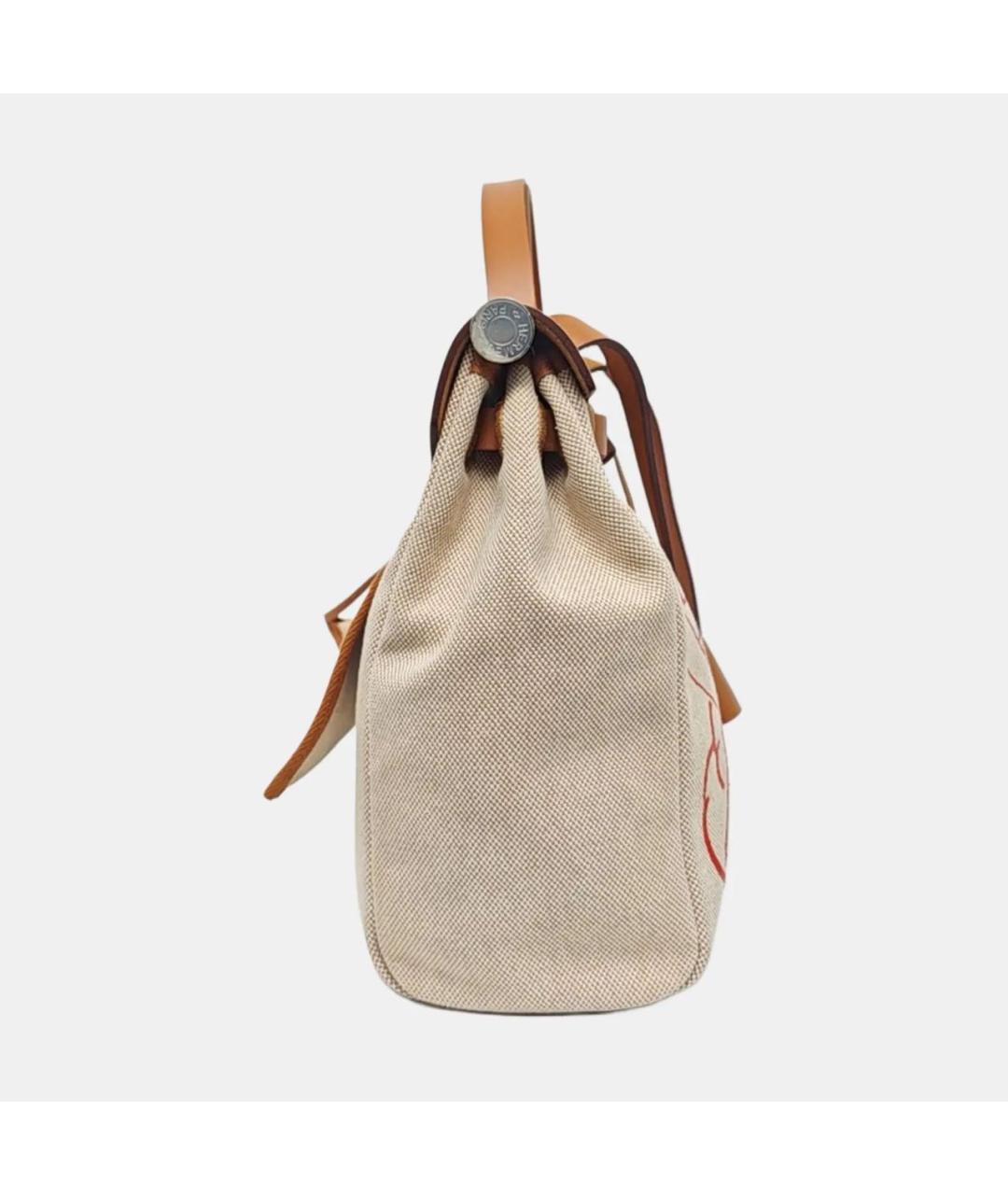 HERMES Бежевая кожаная сумка тоут, фото 3