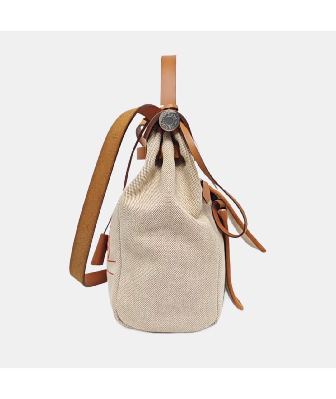 HERMES Бежевая кожаная сумка тоут, фото 2