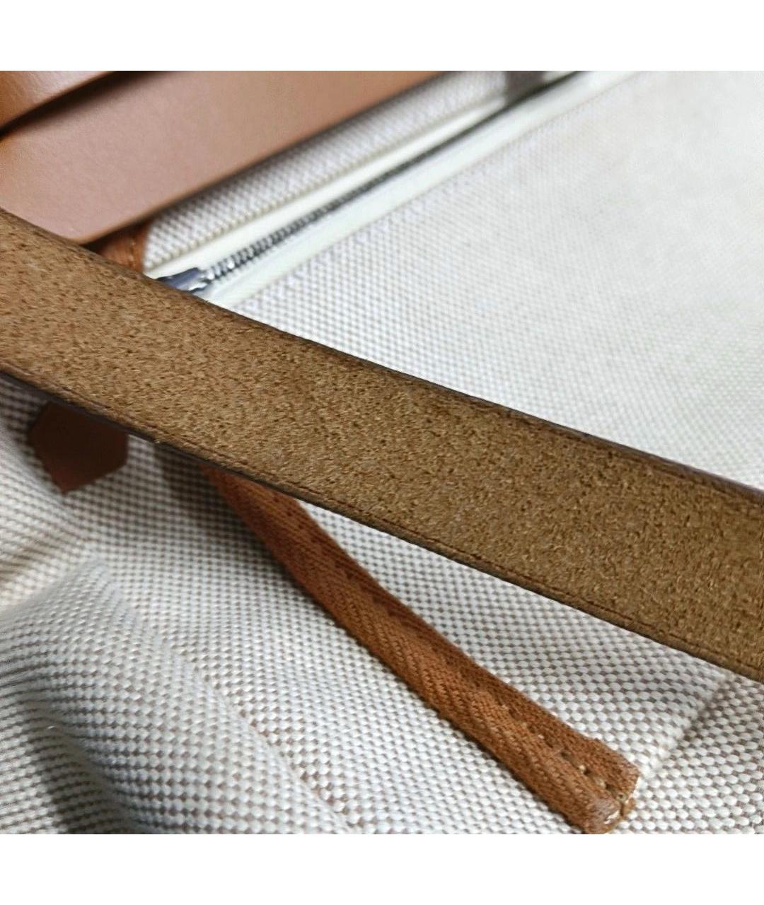 HERMES Бежевая кожаная сумка тоут, фото 8