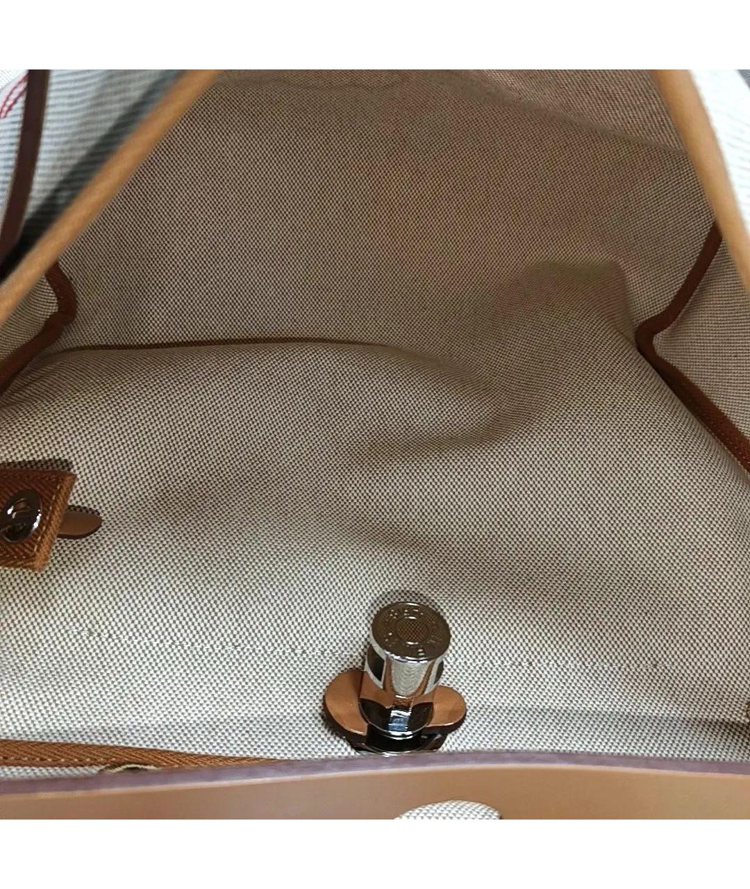 HERMES Бежевая кожаная сумка тоут, фото 6