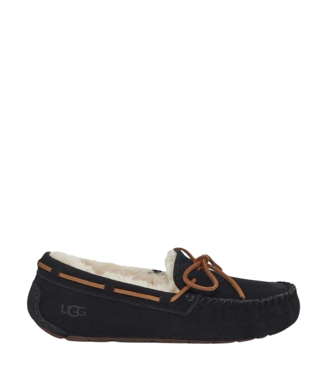 UGG AUSTRALIA Черные замшевые мокасины, фото 1
