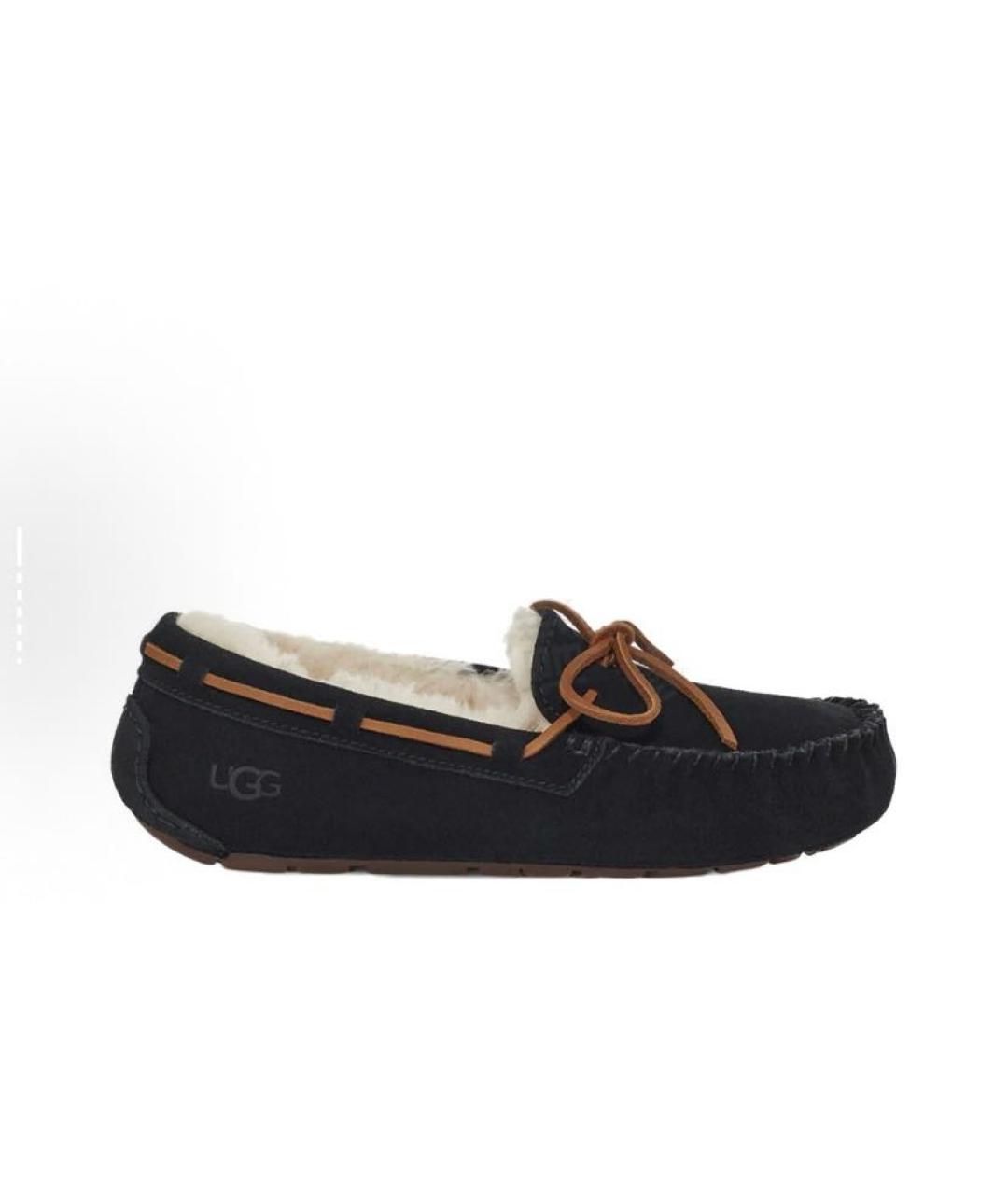 UGG AUSTRALIA Черные замшевые мокасины, фото 7