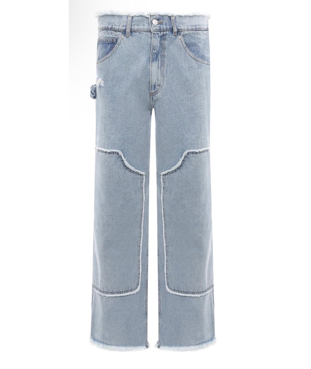 32 PARADIS SPRUNG FRERES Голубые хлопковые прямые джинсы, фото 9