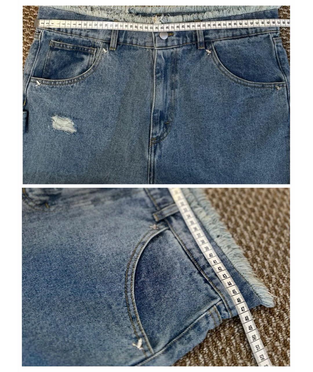 32 PARADIS SPRUNG FRERES Голубые хлопковые прямые джинсы, фото 5