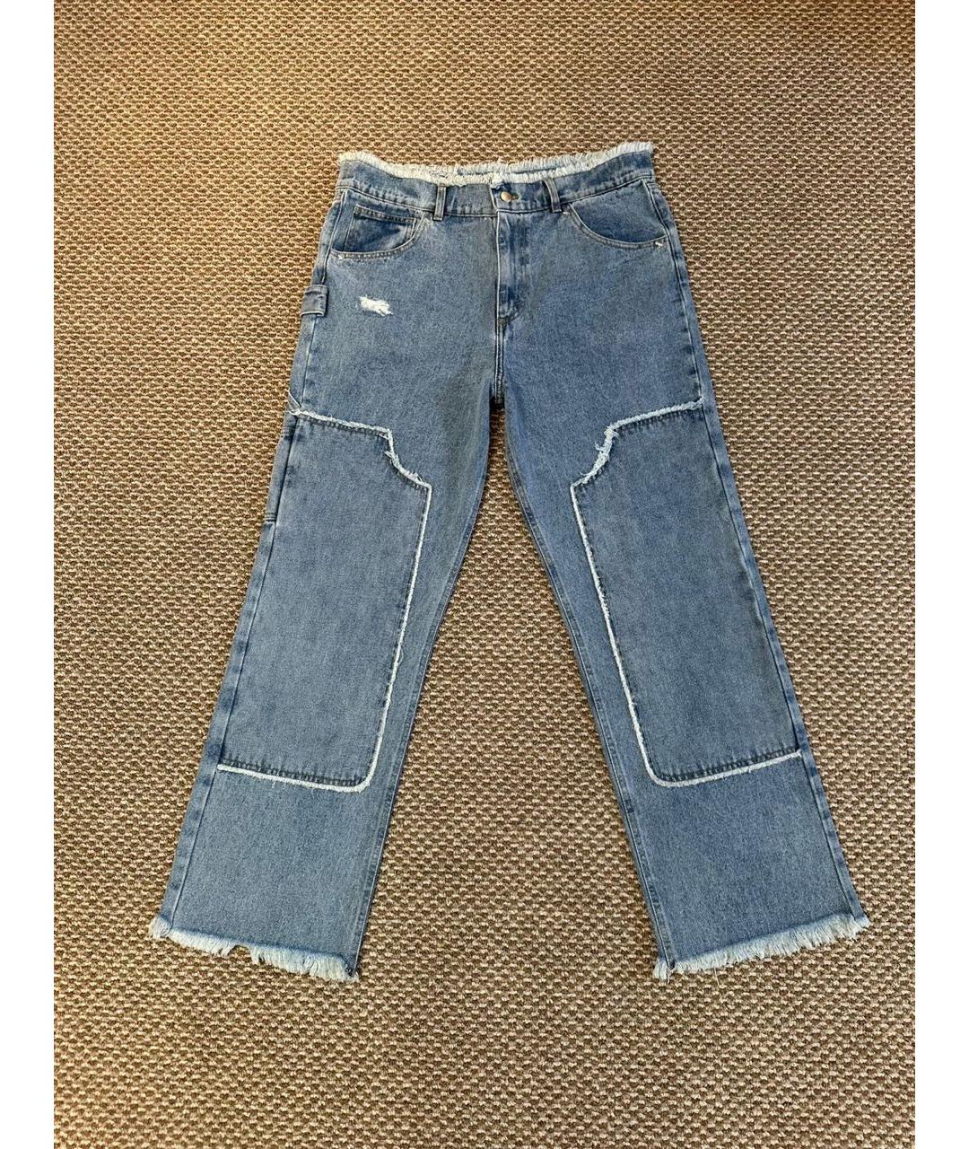 32 PARADIS SPRUNG FRERES Голубые хлопковые прямые джинсы, фото 3