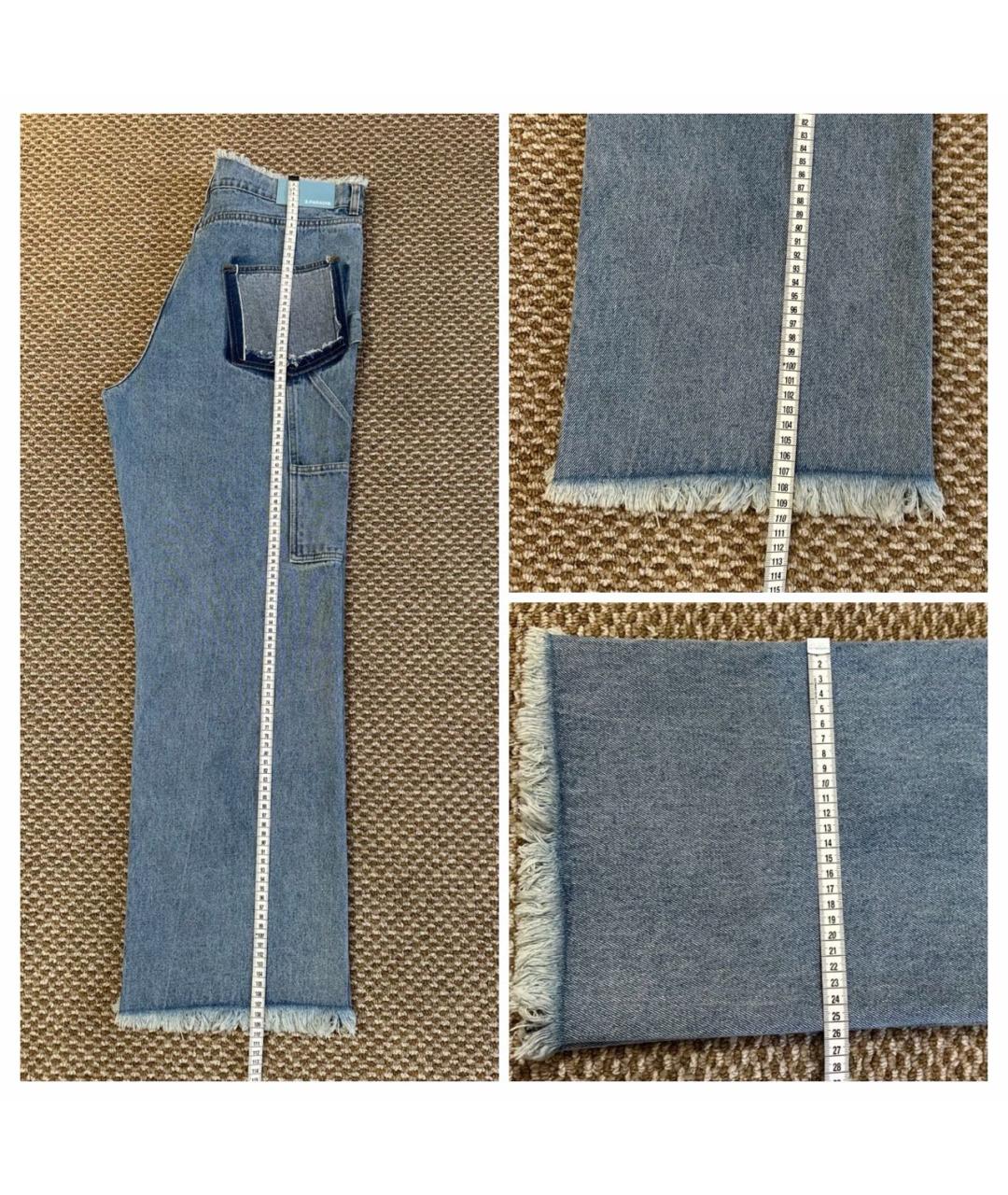 32 PARADIS SPRUNG FRERES Голубые хлопковые прямые джинсы, фото 6