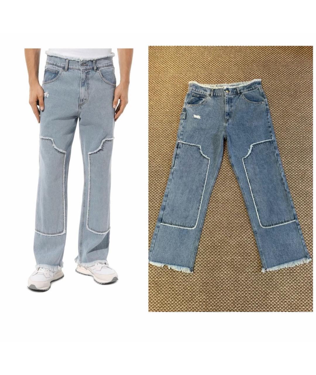 32 PARADIS SPRUNG FRERES Голубые хлопковые прямые джинсы, фото 2