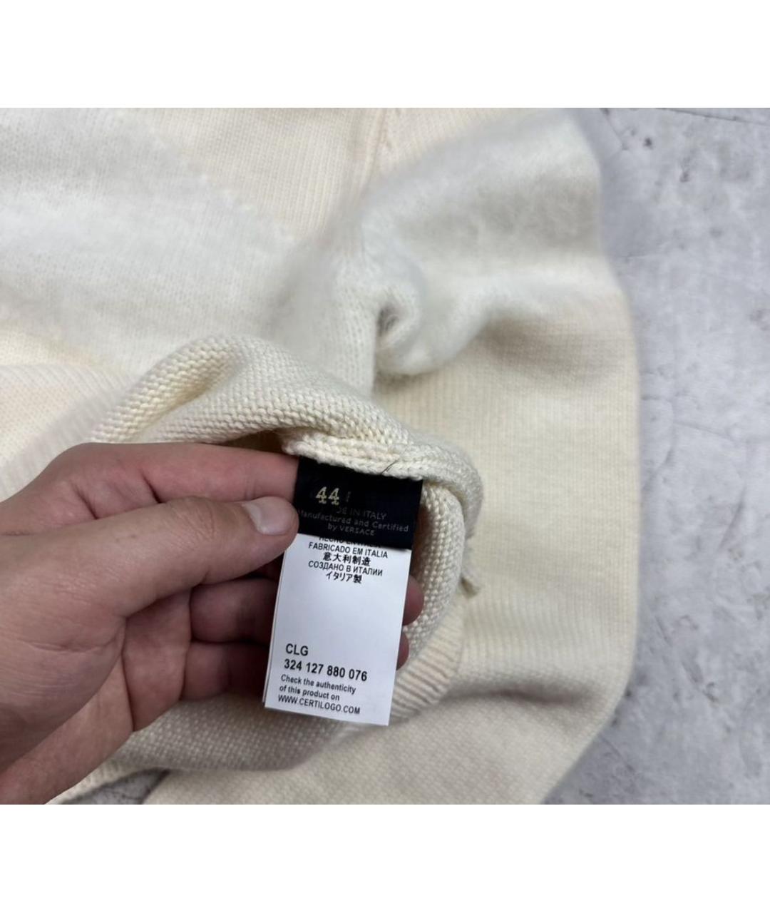 VERSACE Бежевый хлопковый джемпер / свитер, фото 4