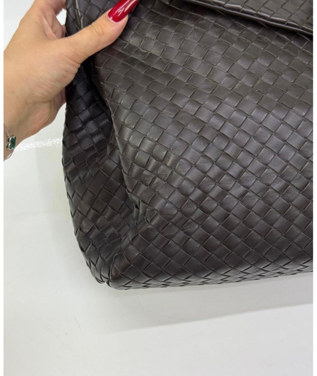 BOTTEGA VENETA Коричневый кожаный портфель, фото 6