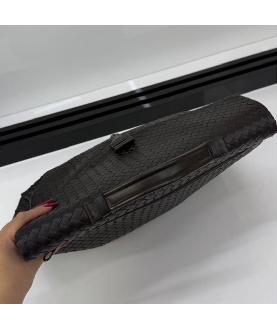 BOTTEGA VENETA Коричневый кожаный портфель, фото 5