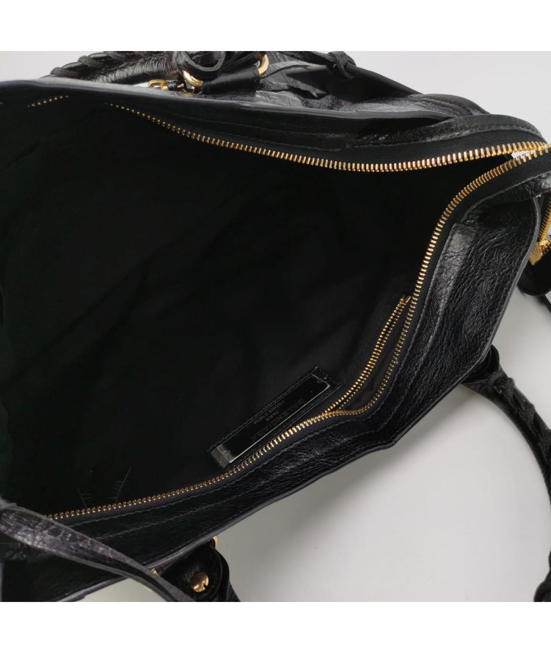 BALENCIAGA Черная кожаная сумка тоут, фото 6