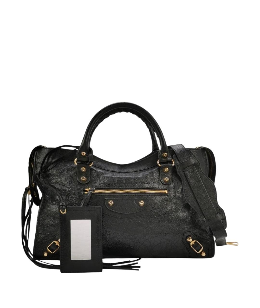 BALENCIAGA Черная кожаная сумка тоут, фото 1