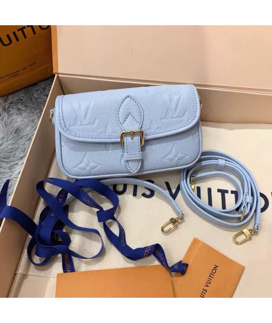 LOUIS VUITTON Голубая кожаная сумка через плечо, фото 2