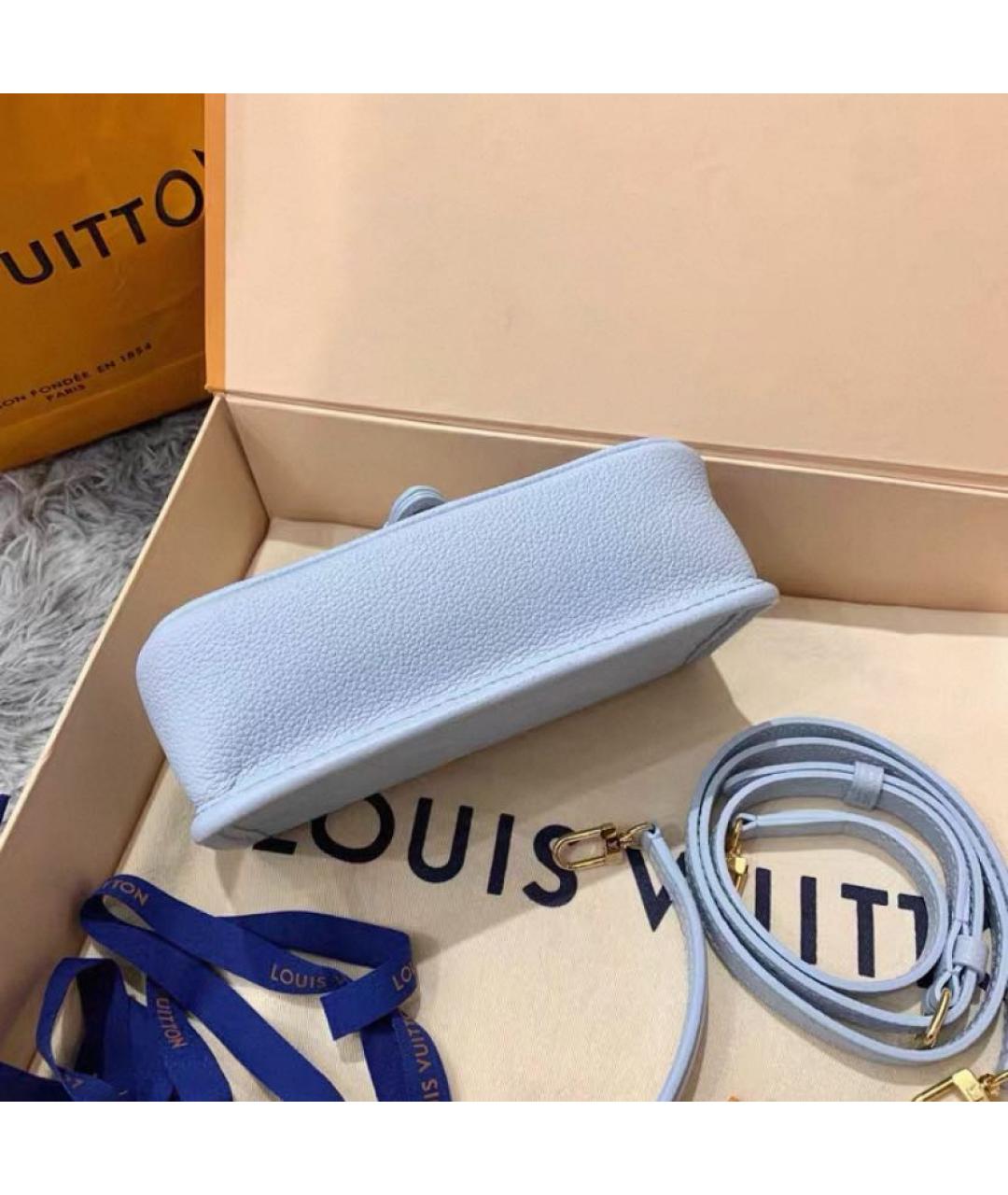 LOUIS VUITTON Голубая кожаная сумка через плечо, фото 4