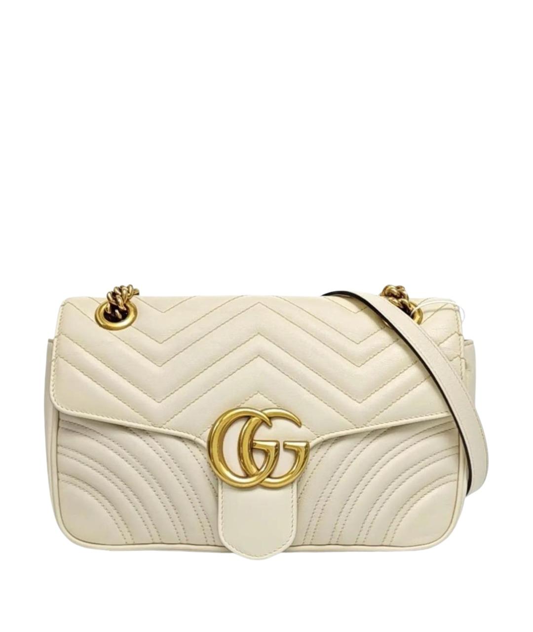 GUCCI Бежевая кожаная сумка через плечо, фото 1