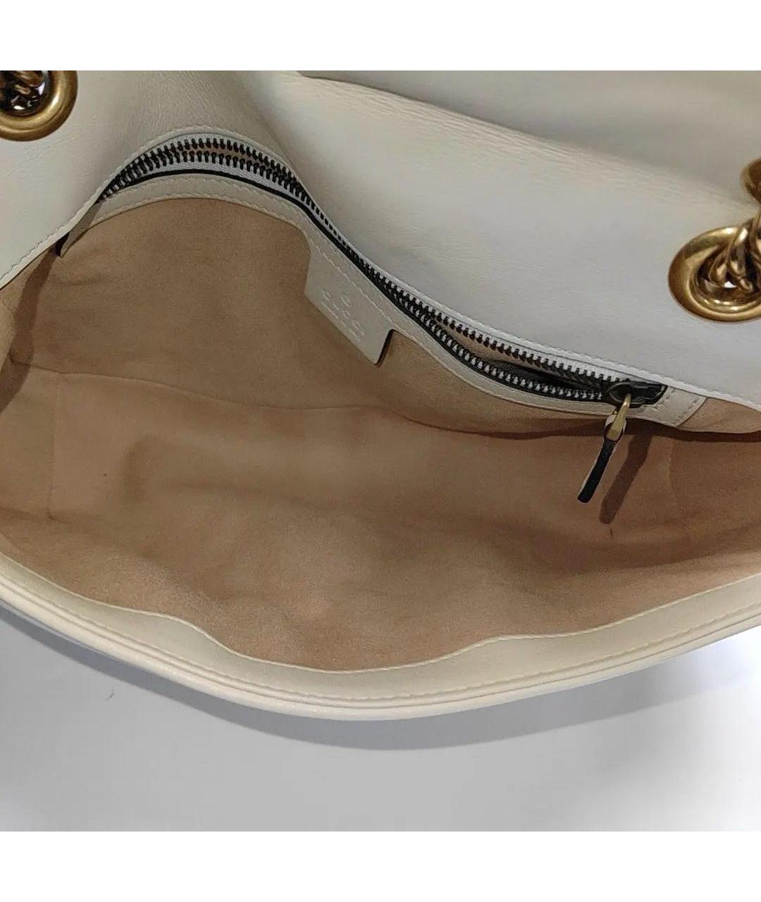 GUCCI Бежевая кожаная сумка через плечо, фото 6