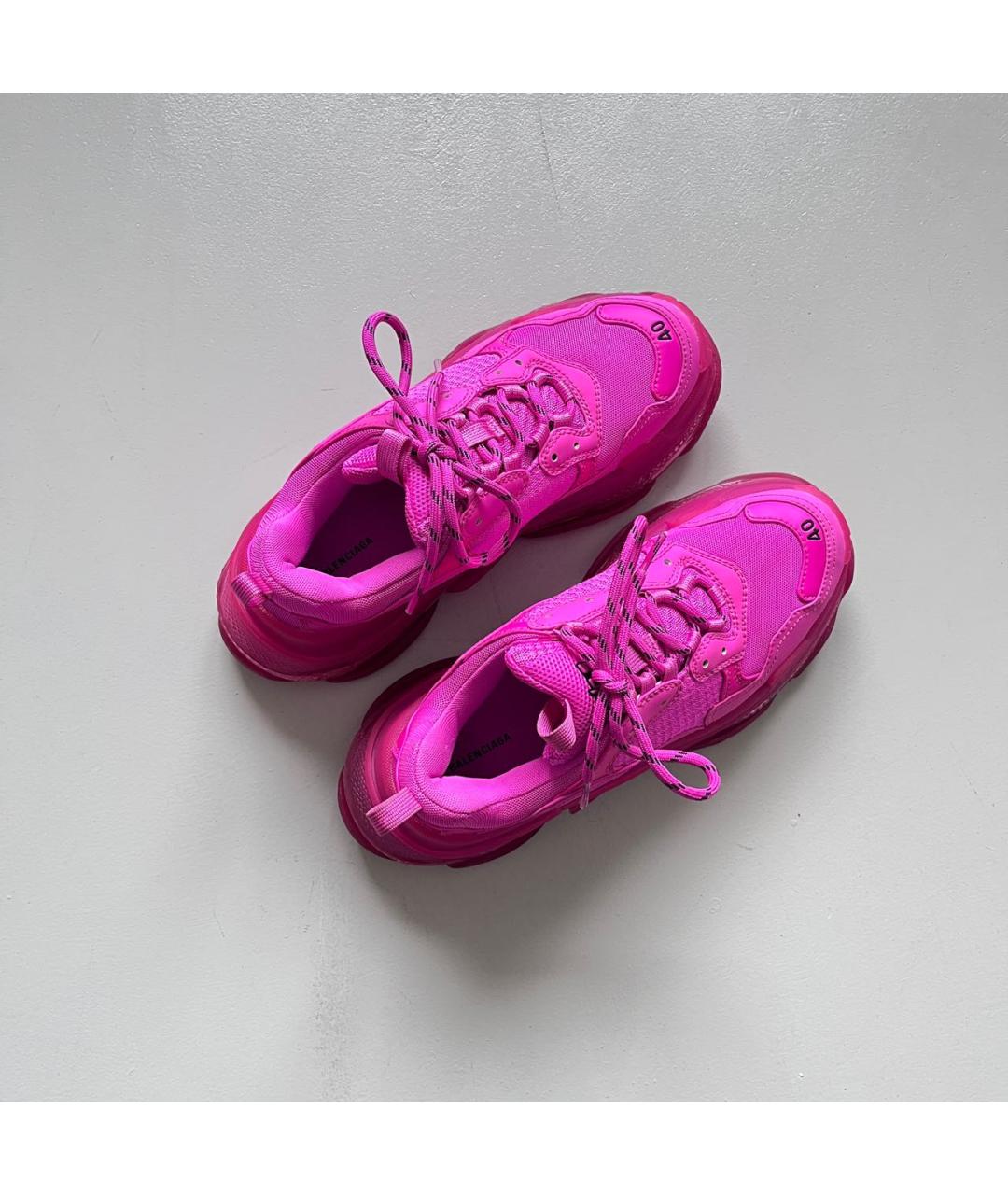 BALENCIAGA Розовые кожаные кроссовки, фото 5