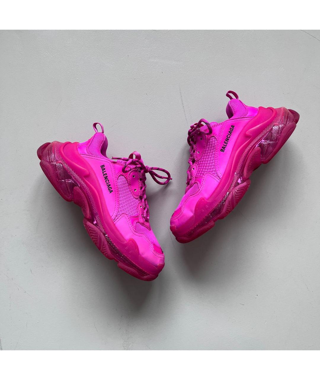 BALENCIAGA Розовые кожаные кроссовки, фото 2
