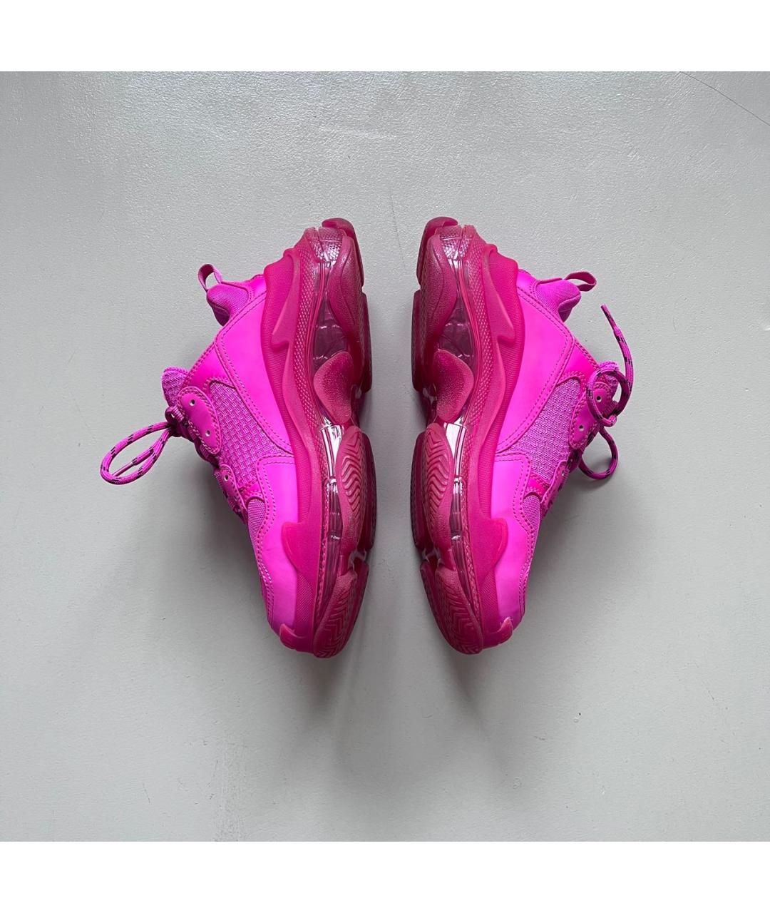 BALENCIAGA Розовые кожаные кроссовки, фото 4