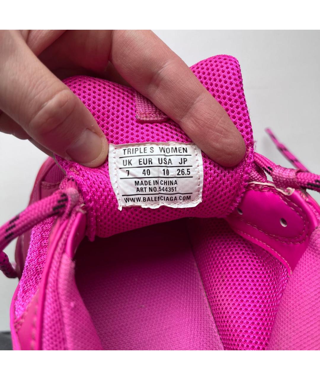 BALENCIAGA Розовые кожаные кроссовки, фото 8