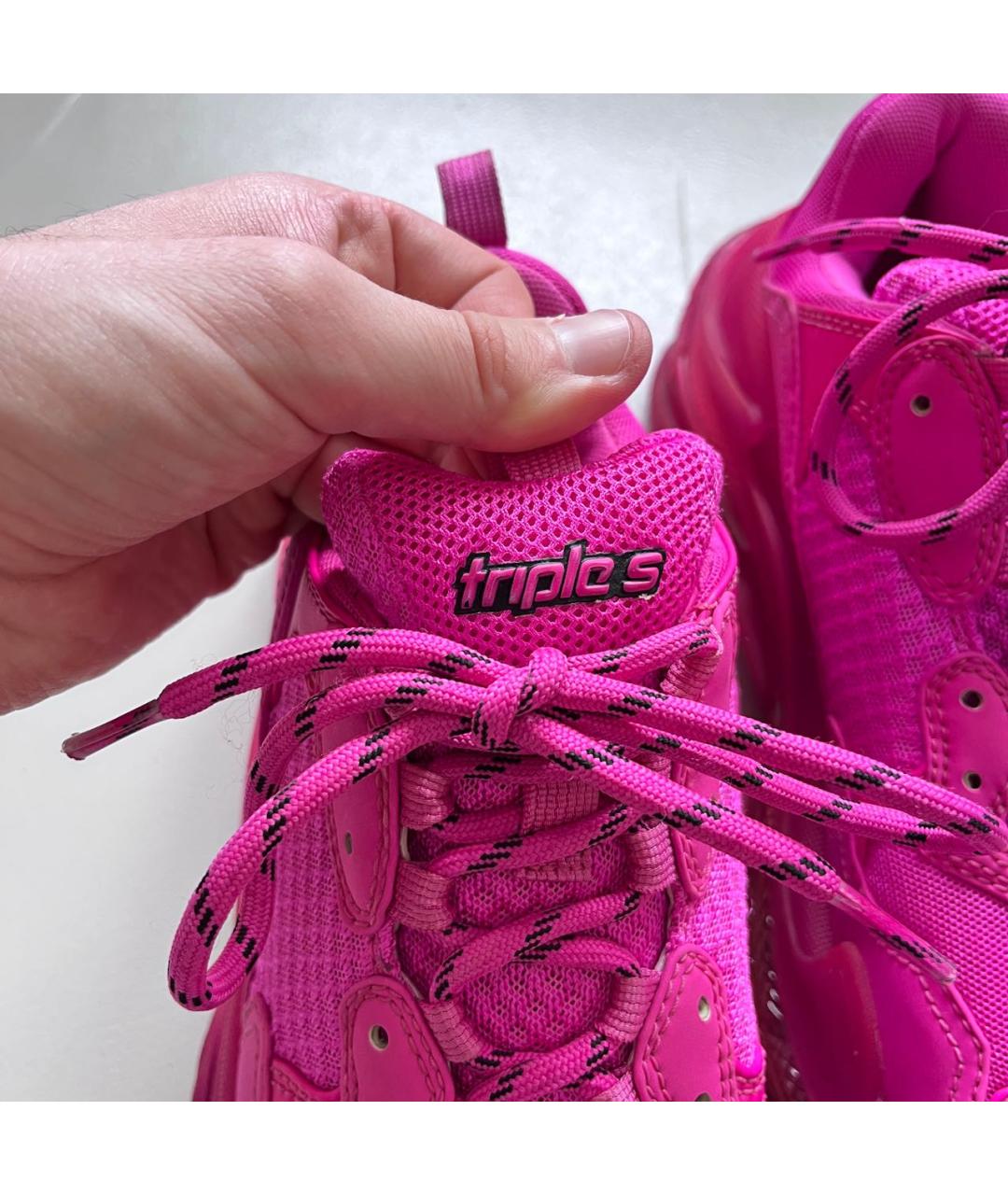 BALENCIAGA Розовые кожаные кроссовки, фото 7