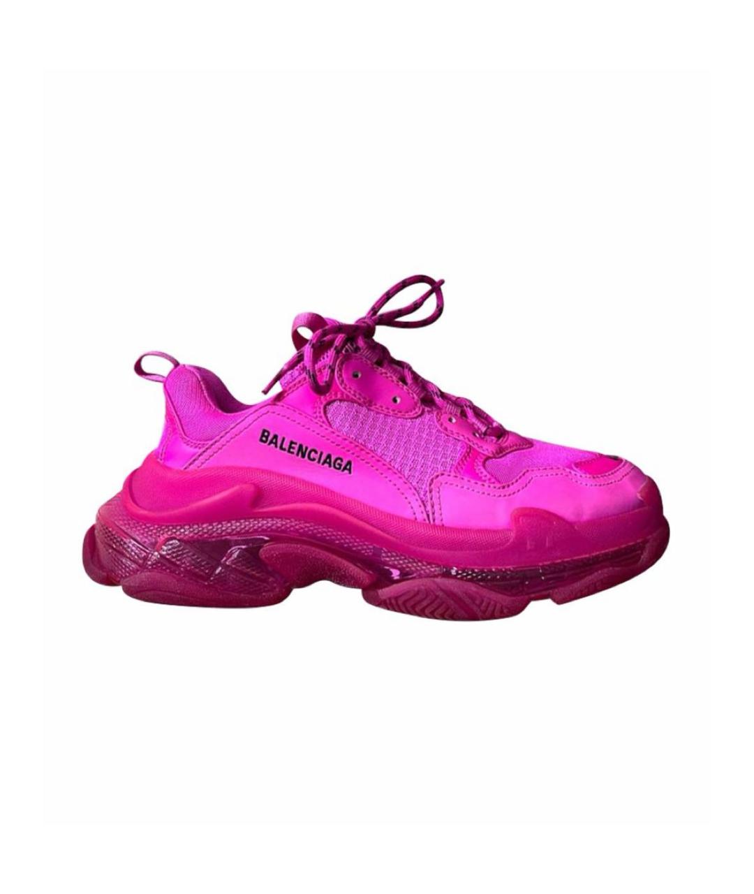 BALENCIAGA Розовые кожаные кроссовки, фото 1