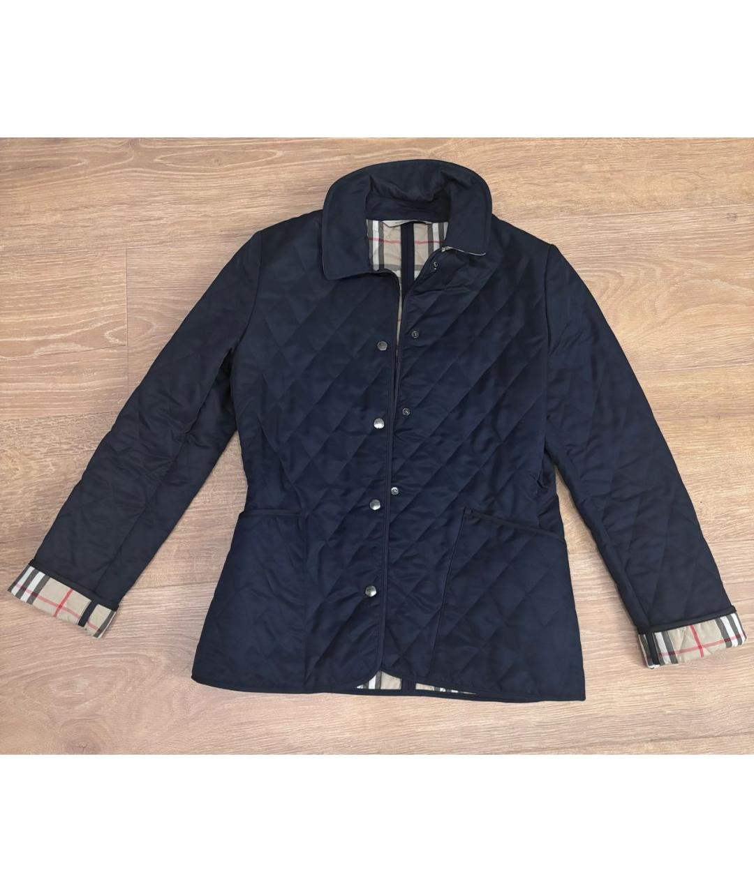 BURBERRY Темно-синяя хлопковая куртка, фото 6