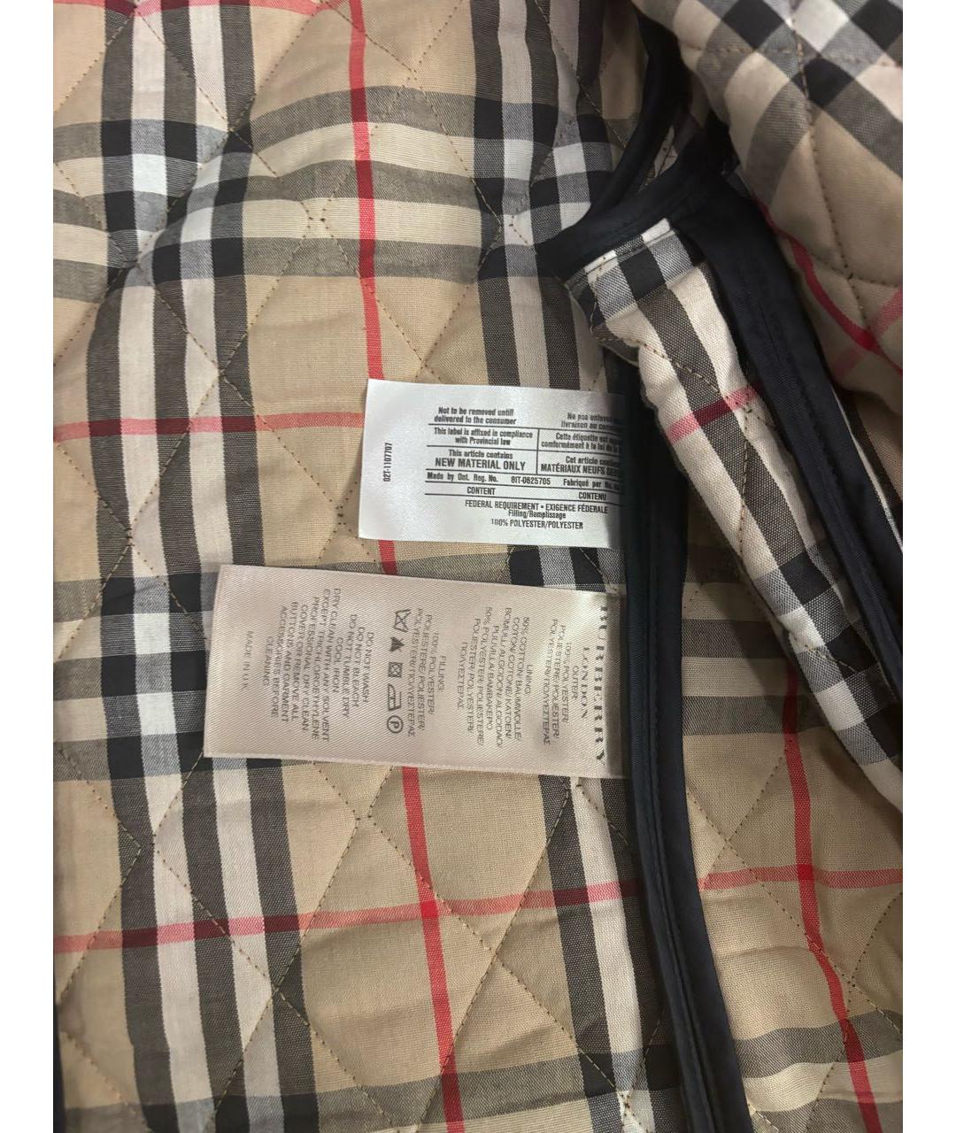 BURBERRY Темно-синяя хлопковая куртка, фото 2