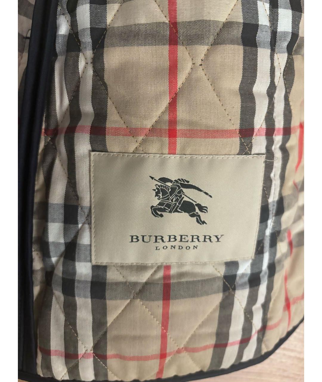 BURBERRY Темно-синяя хлопковая куртка, фото 3