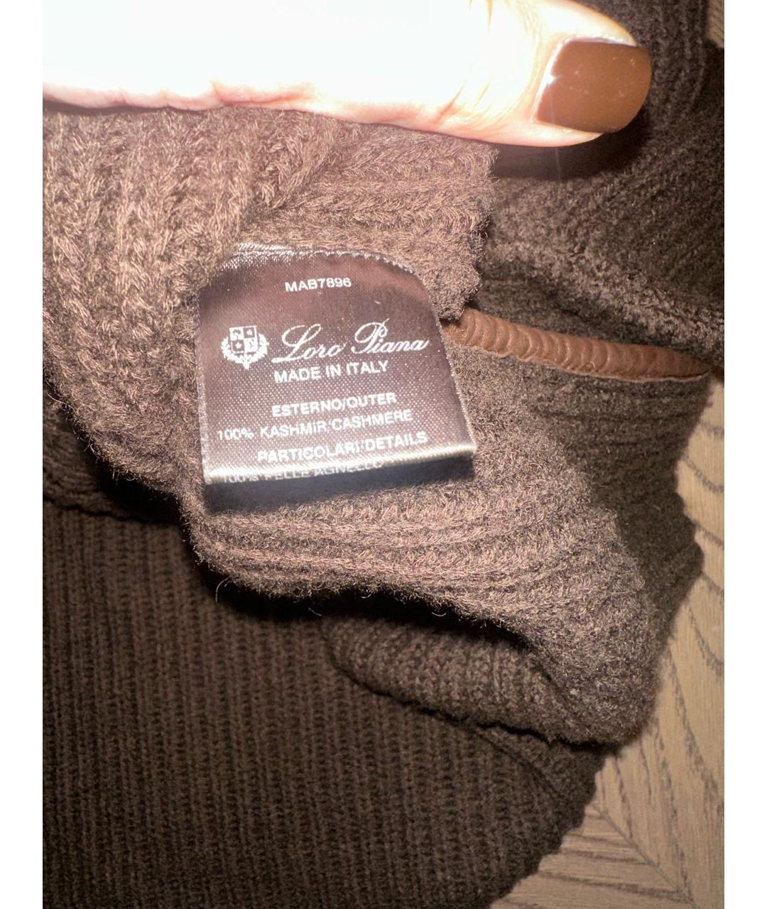 LORO PIANA Коричневый кашемировый джемпер / свитер, фото 2